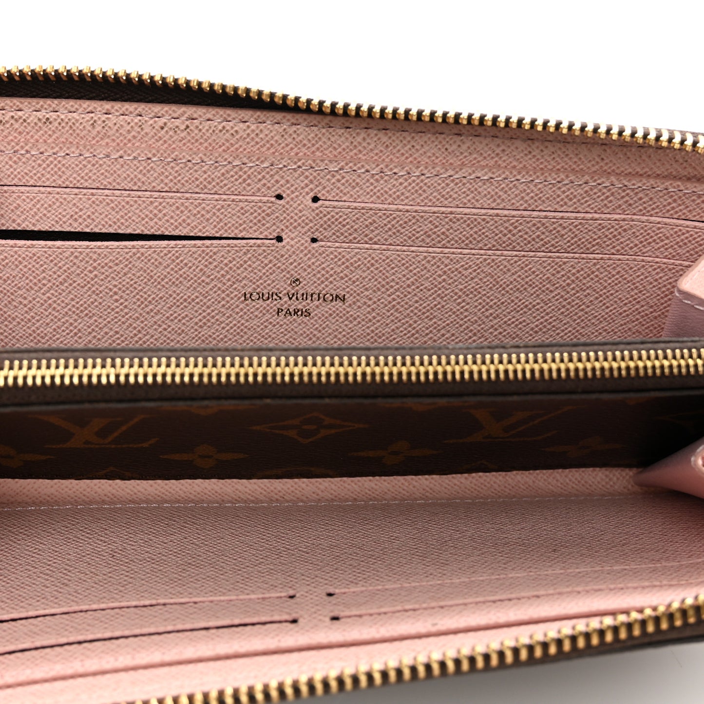 Monogram Clemence Wallet Rose Ballerine