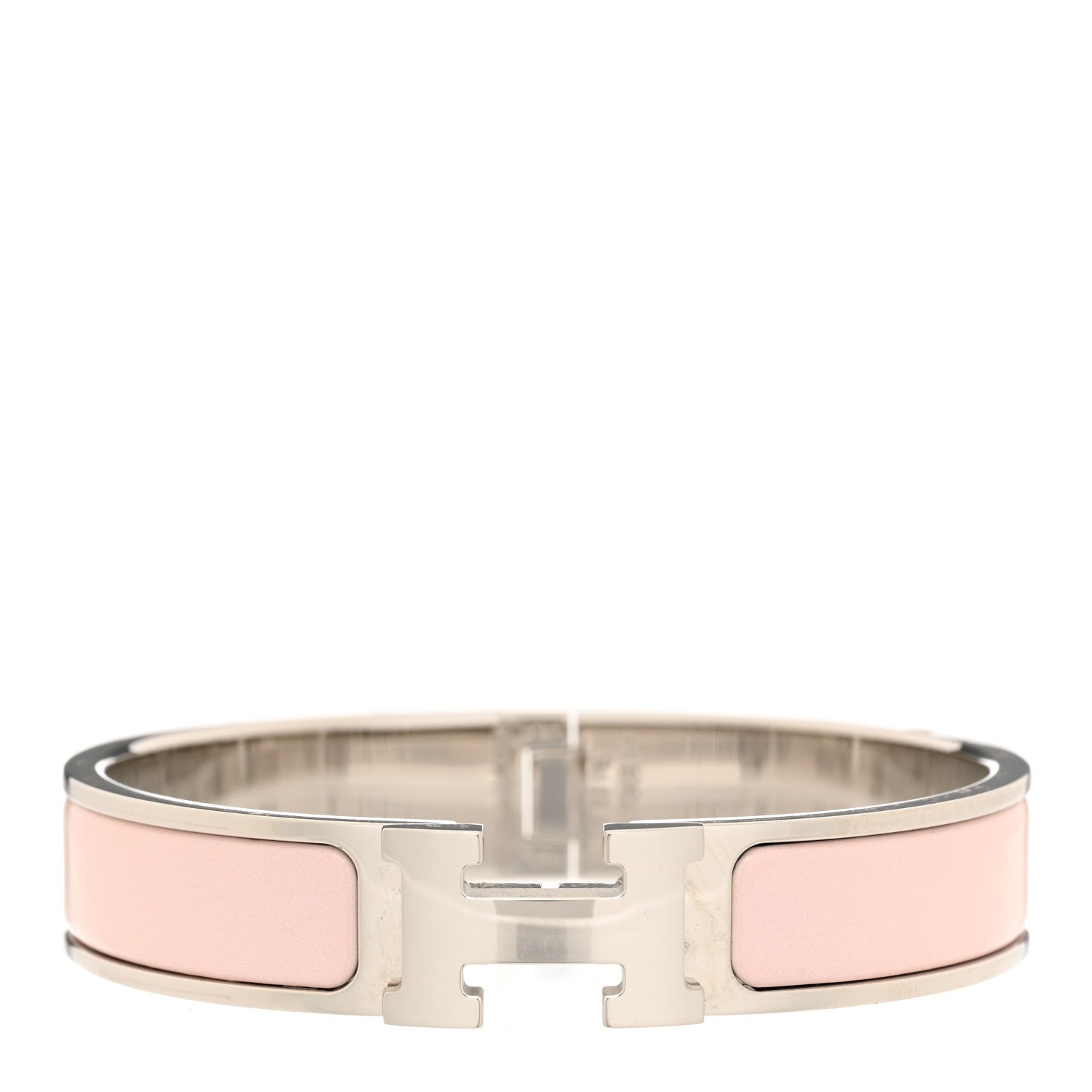 Hermes Enamel Narrow Clic Clac H Bracelet PM Rose Candeur 1 of 5