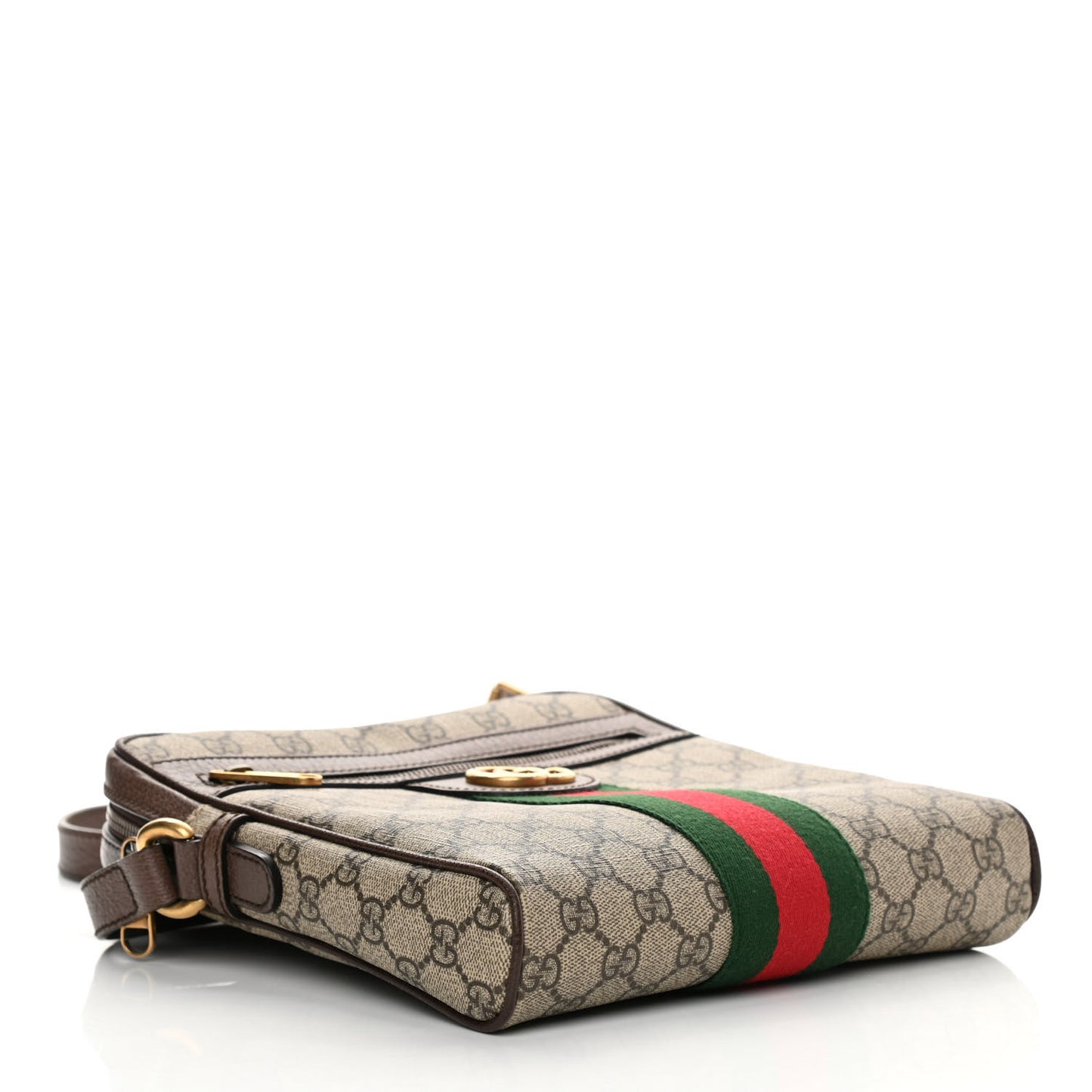 GG Supreme Monogram Web Small Ophidia Messenger Bag Brown