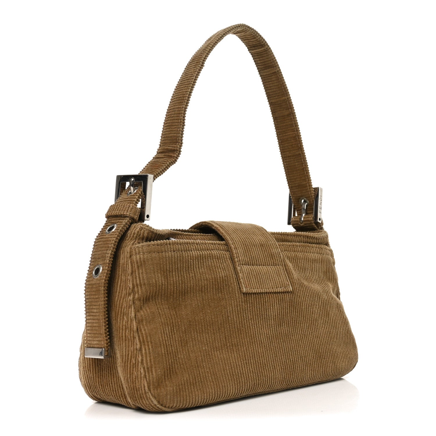 ショルダーバッグ FENDI Corduroy Shoulder Bag Beige Fendi Corduroy Baguette Small Shoulder Bag Beige 1812174