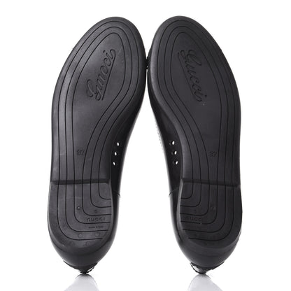 Gucci Rubber Horsebit Ballerina Flats 37 Black 7 of 8