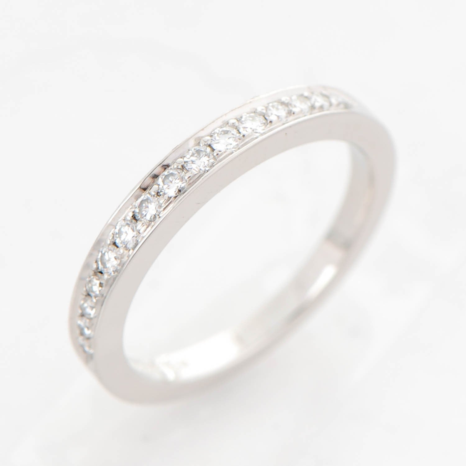 Tiffany Platinum Diamond Half Circle Wedding Band Ring 6.25 6 of 7