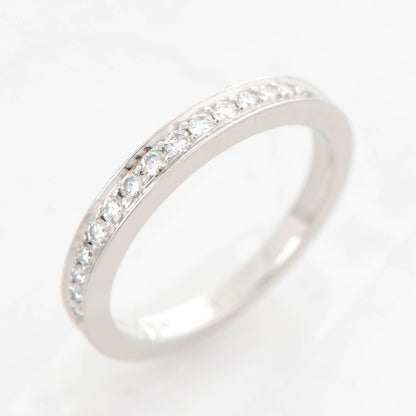 Tiffany Platinum Diamond Half Circle Wedding Band Ring 6.25 6 of 7