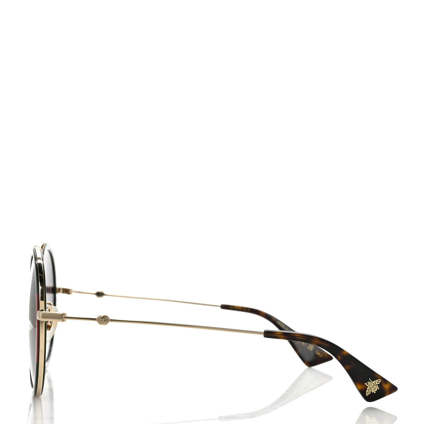 Metal Round Frame Sunglasses GG0061S Green Red