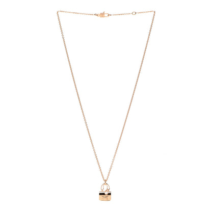 Hermes 18K Rose Gold Diamond Constance Amulettes Charm Pendant Necklace 3 of 6