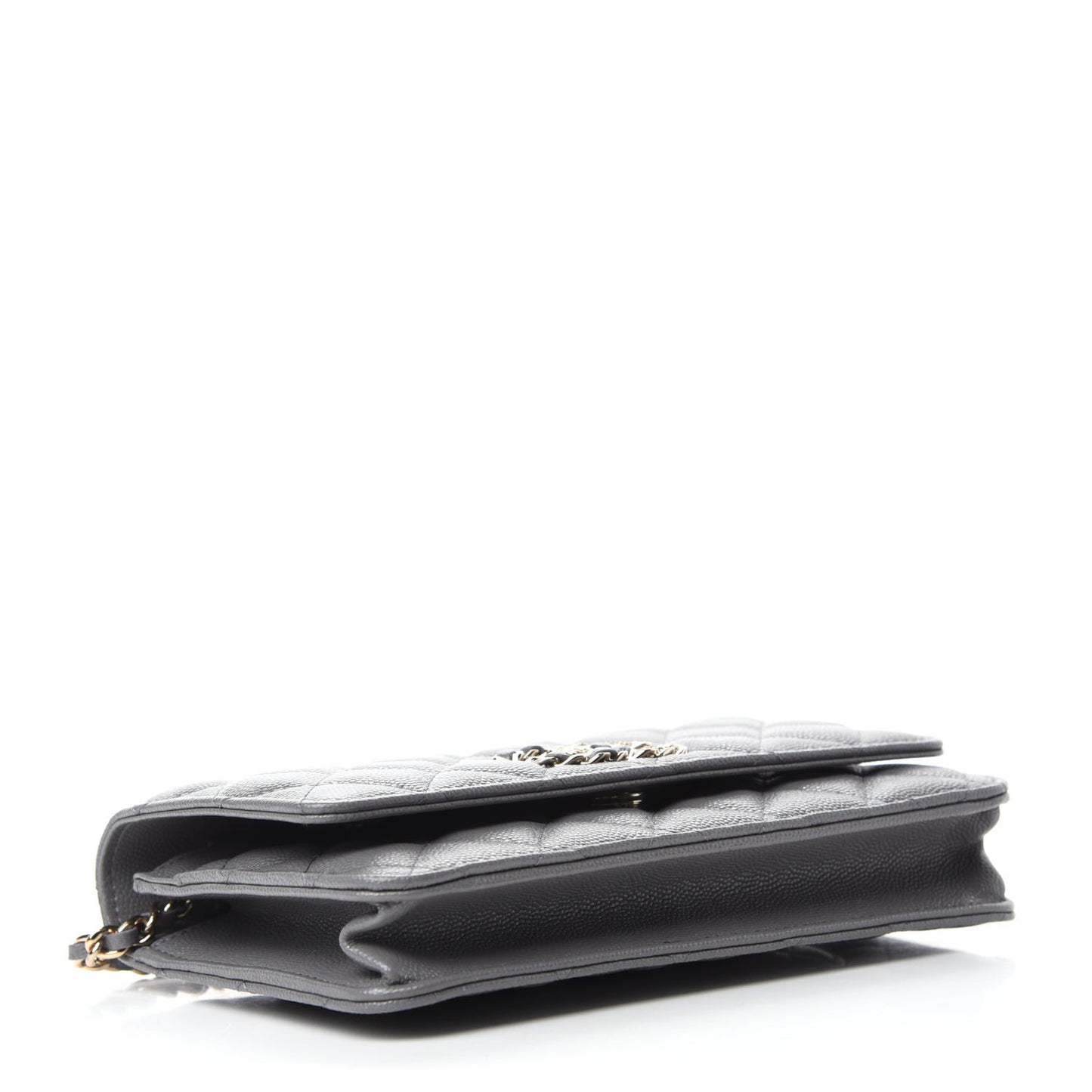 Caviar Quilted French New Wave Chain CC Wallet On Chain WOC Grey