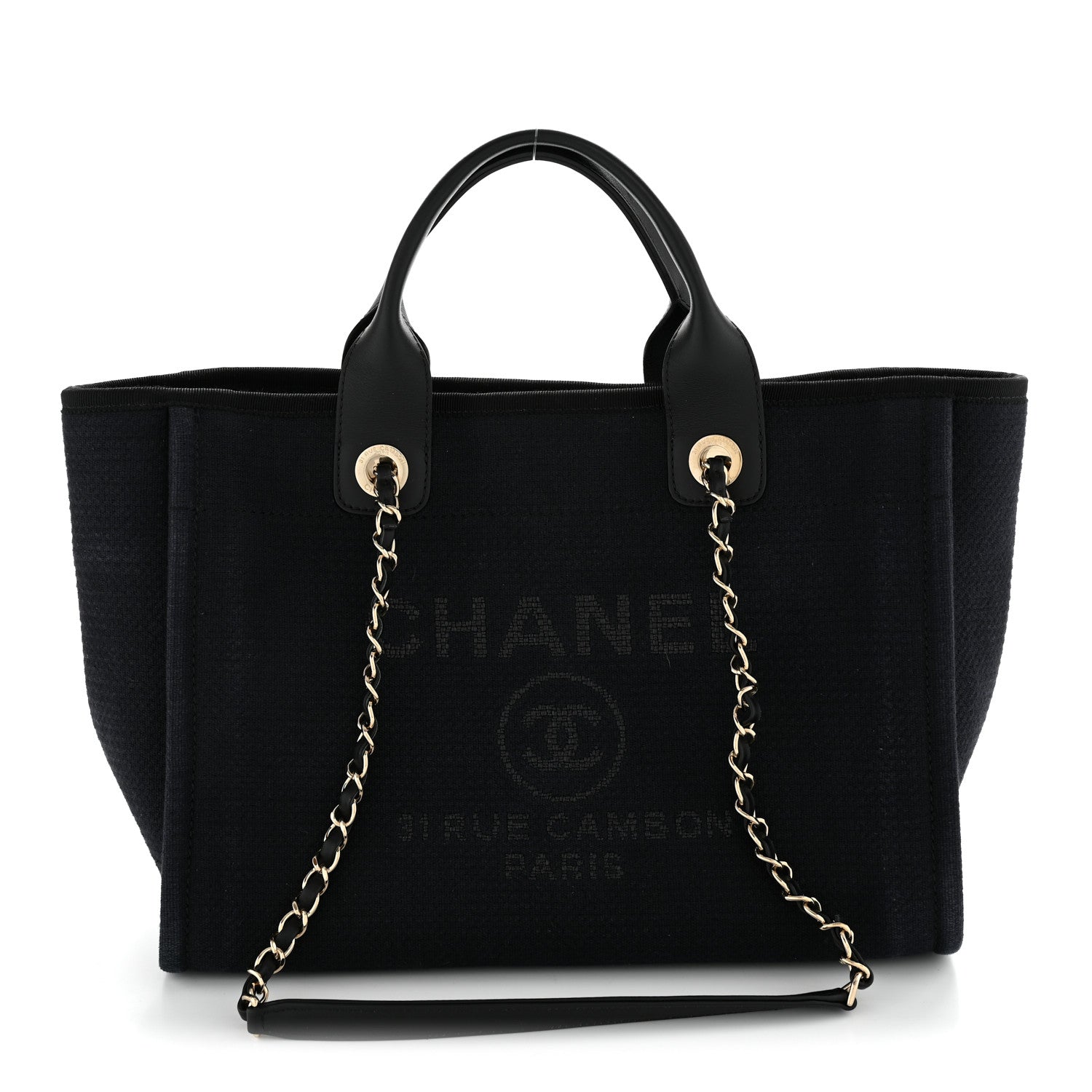 Chanel Mixed Fibers Small Deauville Tote Black 1 of 12