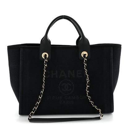 Chanel Mixed Fibers Small Deauville Tote Black 1 of 12