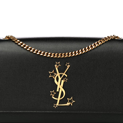 Saint Laurent Grain De Poudre Star Monogram Kate Satchel Black 8 of 11