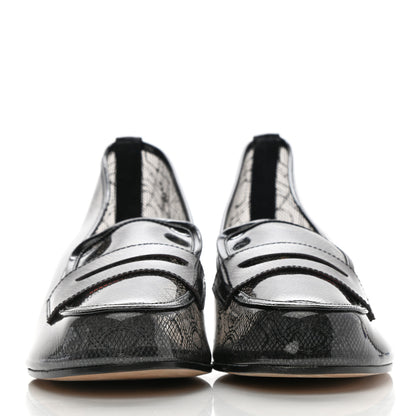 Chanel Calfskin PVC Patent Mocassin Loafers 38 Transparent Black 2 of 7