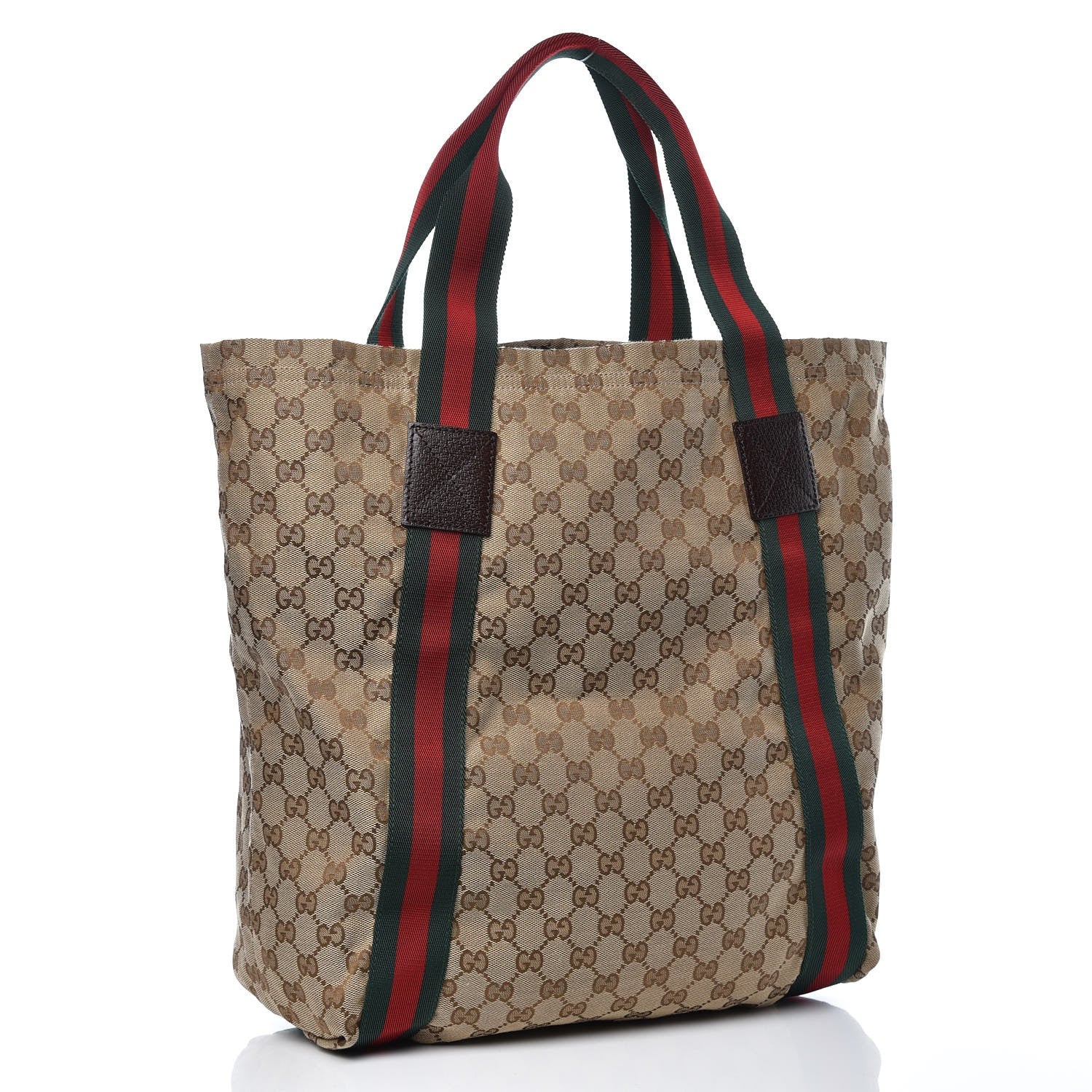 Gucci GG Monogram Medium Web Handle Vertical Tote Dark Brown 3 of 10