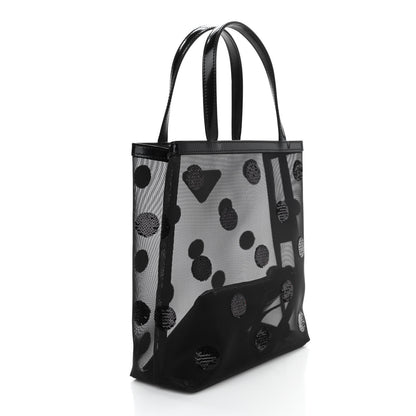 Prada Mesh Sequin Polka-Dot Small Tote Bag Black 4 of 15