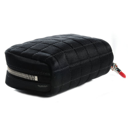 Chanel Satin Square Quilted Lipstick Charm Cosmetic Case Black 4 of 7