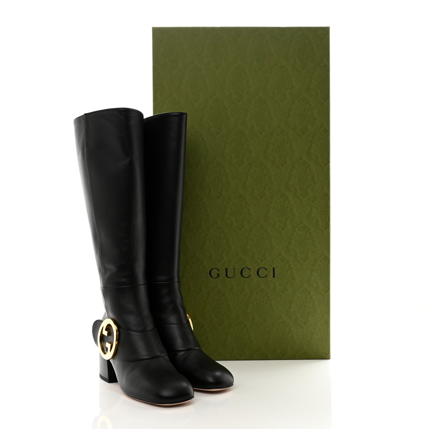 Nappa GG Blondie 55mm Knee High Boots 36 Black