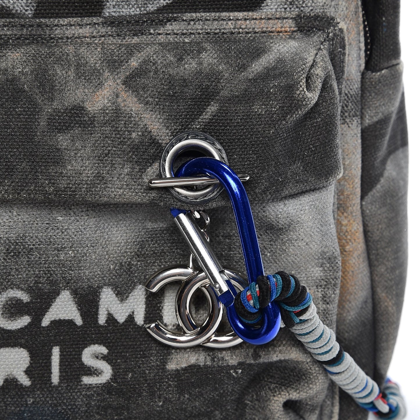 Graffiti Printed Canvas Medium Backpack Black
