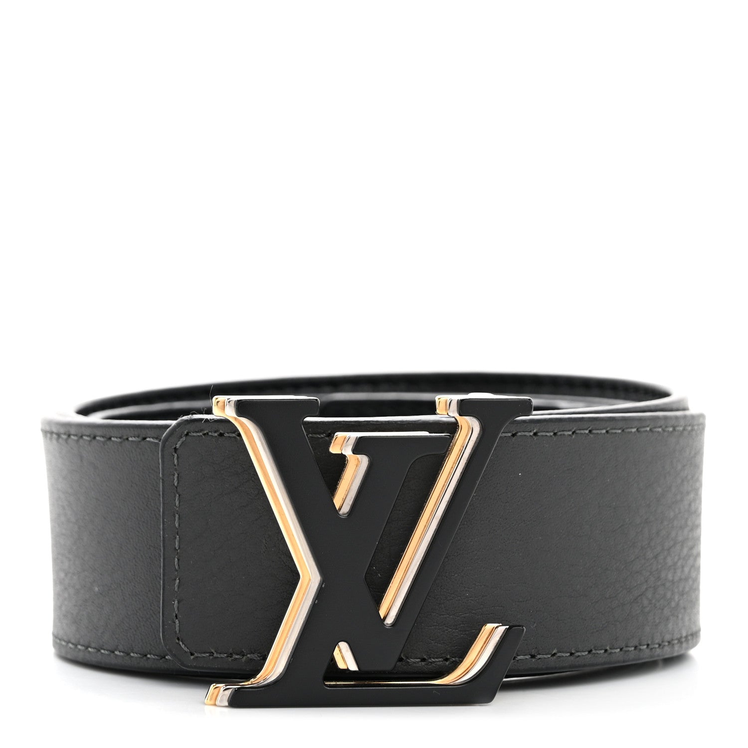 Louis Vuitton Calfskin 40mm LV Optic Reversible Belt 95 38 95 38 Black Anthracite Gray 95/38 Black Anthracite Gray 1 of 6