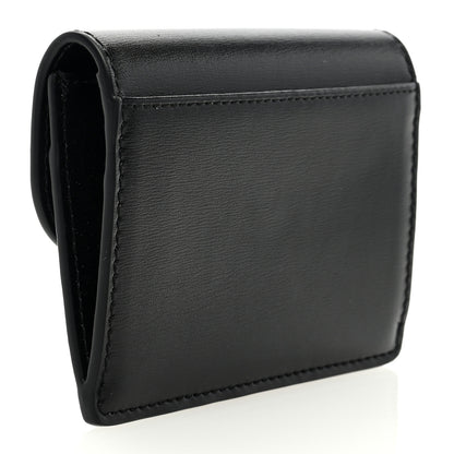 Celine Shiny Calfskin Triomphe Flap Card Holder Black 3 of 6