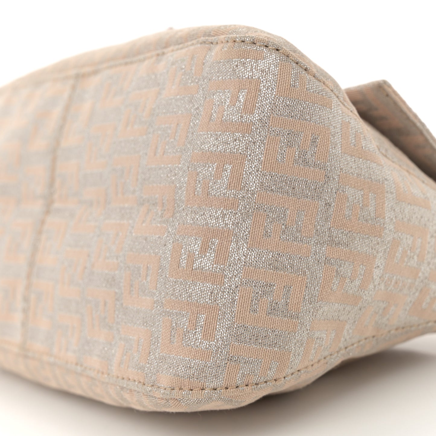 Metallic Jacquard Zucchino Suede Mini Mama Baguette Cipria Argento Grigio