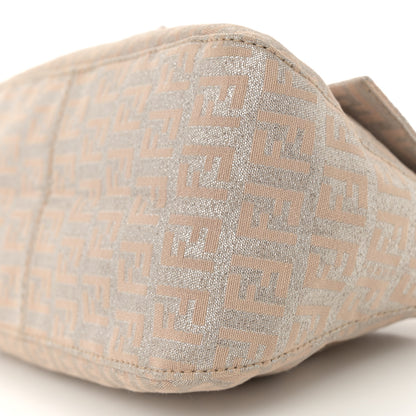 Fendi Metallic Jacquard Zucchino Suede Mini Mama Baguette Cipria Argento Grigio 10 of 14