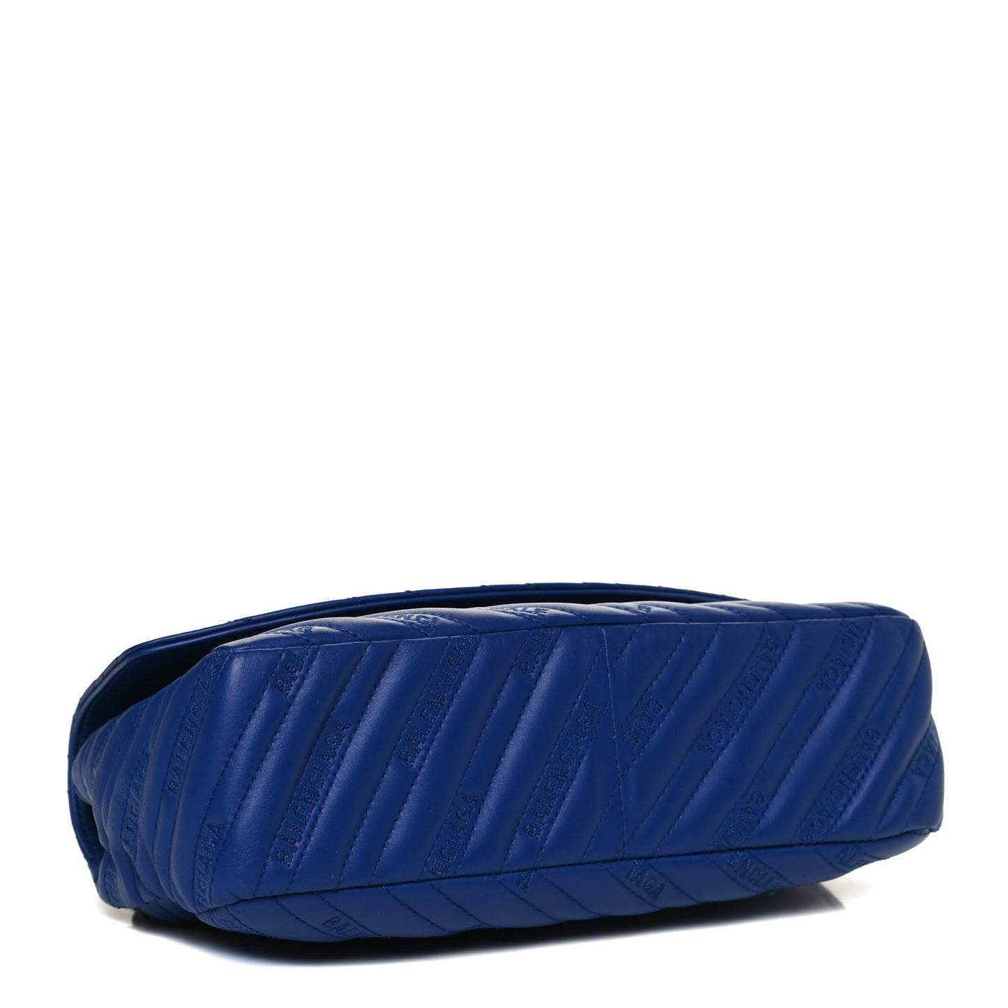 Calfskin Logo Matelasse M BB Round Shoulder Bag Royal Bleu