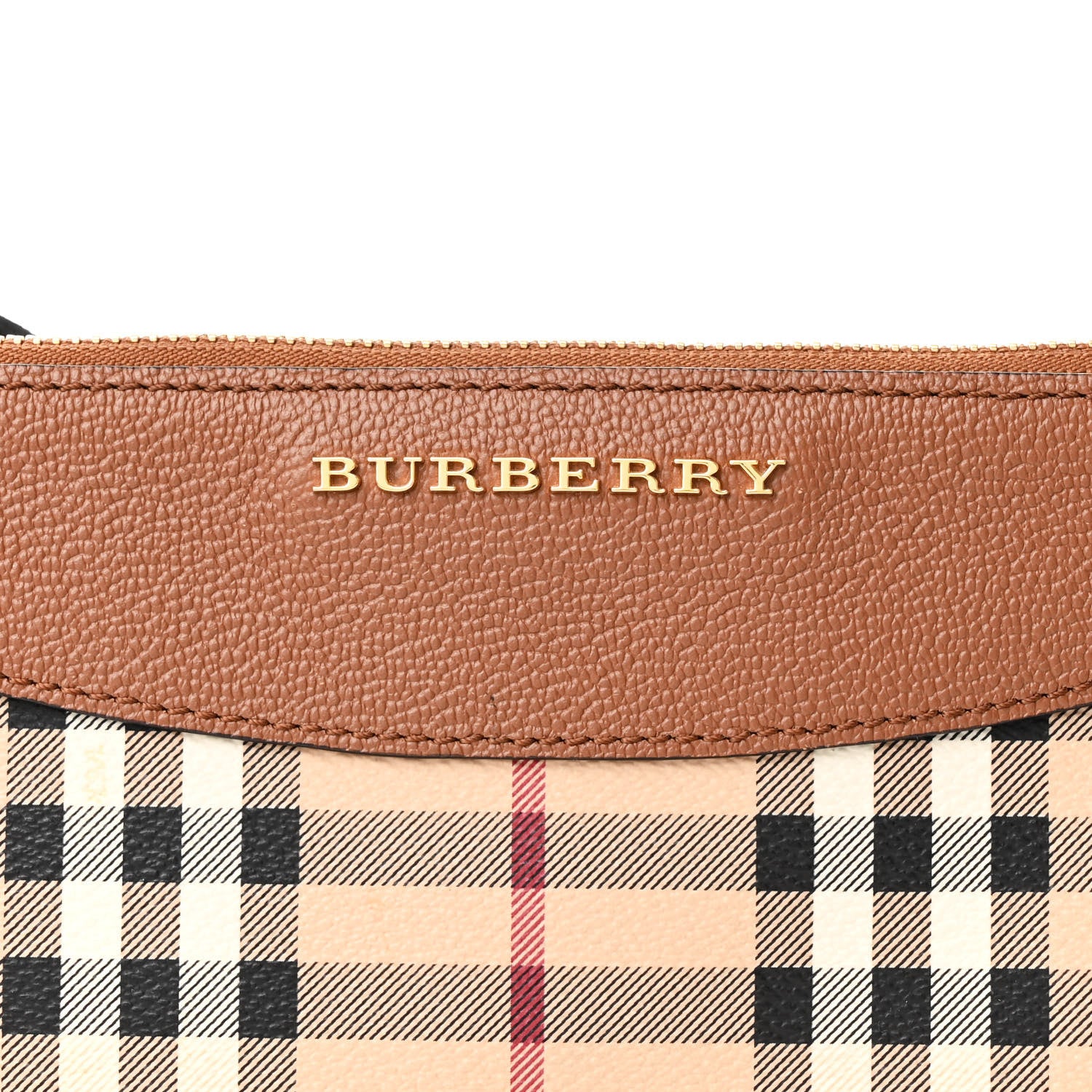 Burberry Haymarket Check Peyton Crossbody Clutch Bag Toffee 9 of 13