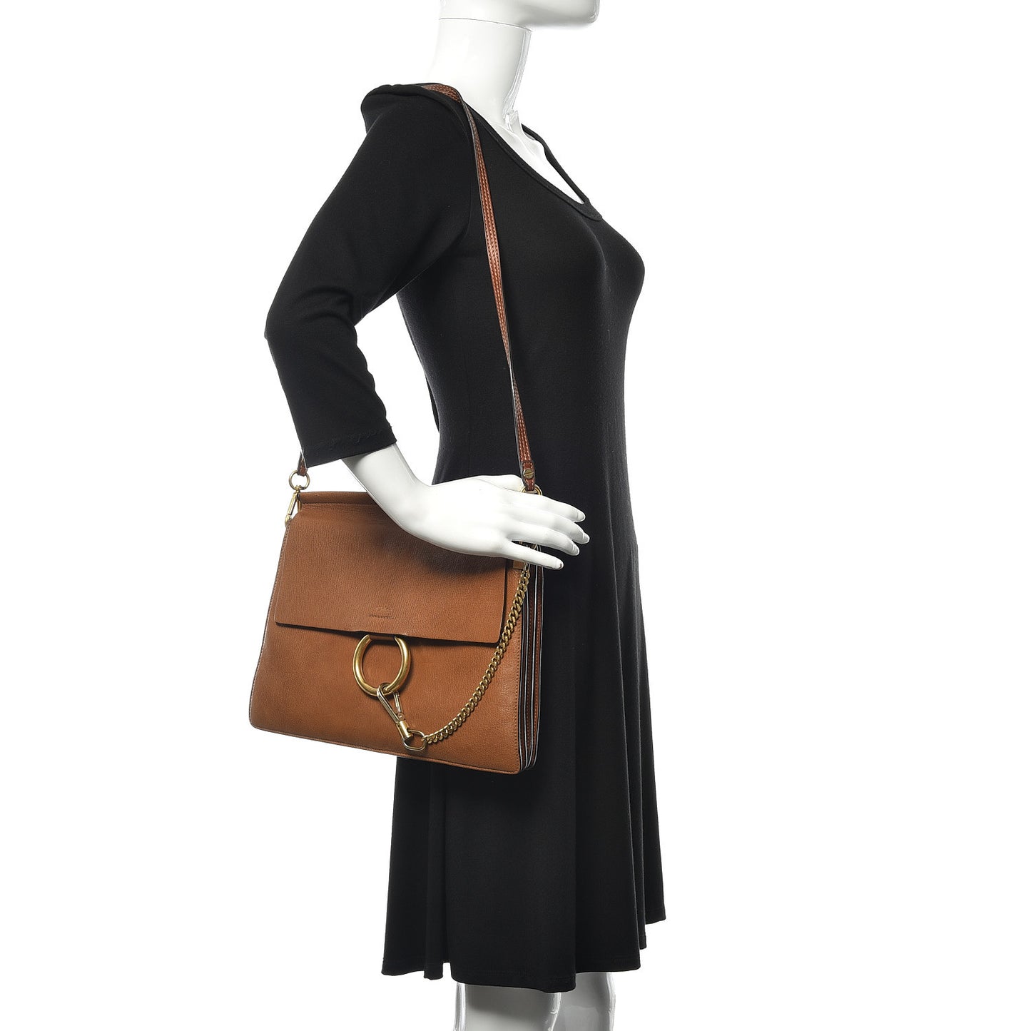 Goatskin Medium Faye Shoulder Bag Caramel