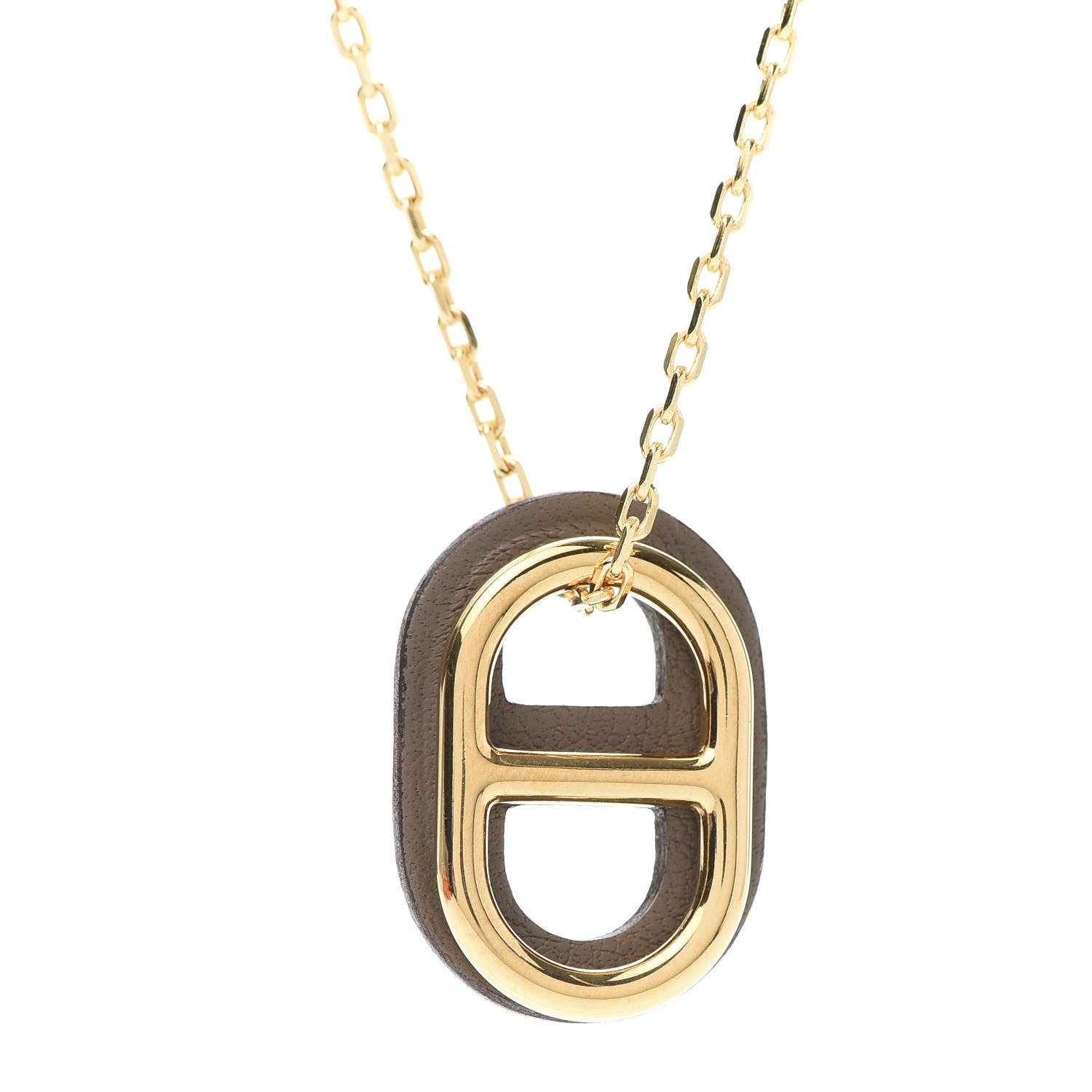 Hermes Swift O'Maillon Pendant Necklace Etoupe 4 of 8