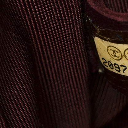 Chanel Lambskin Chevron Quilted Camera Case Black White 7 of 10