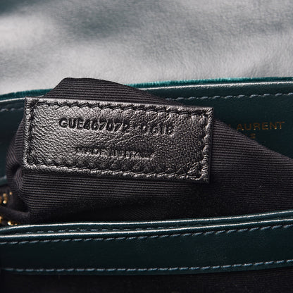 Saint Laurent Velvet Y Quilted Monogram Toy Loulou Chain Satchel Dark Ottanio 6 of 11