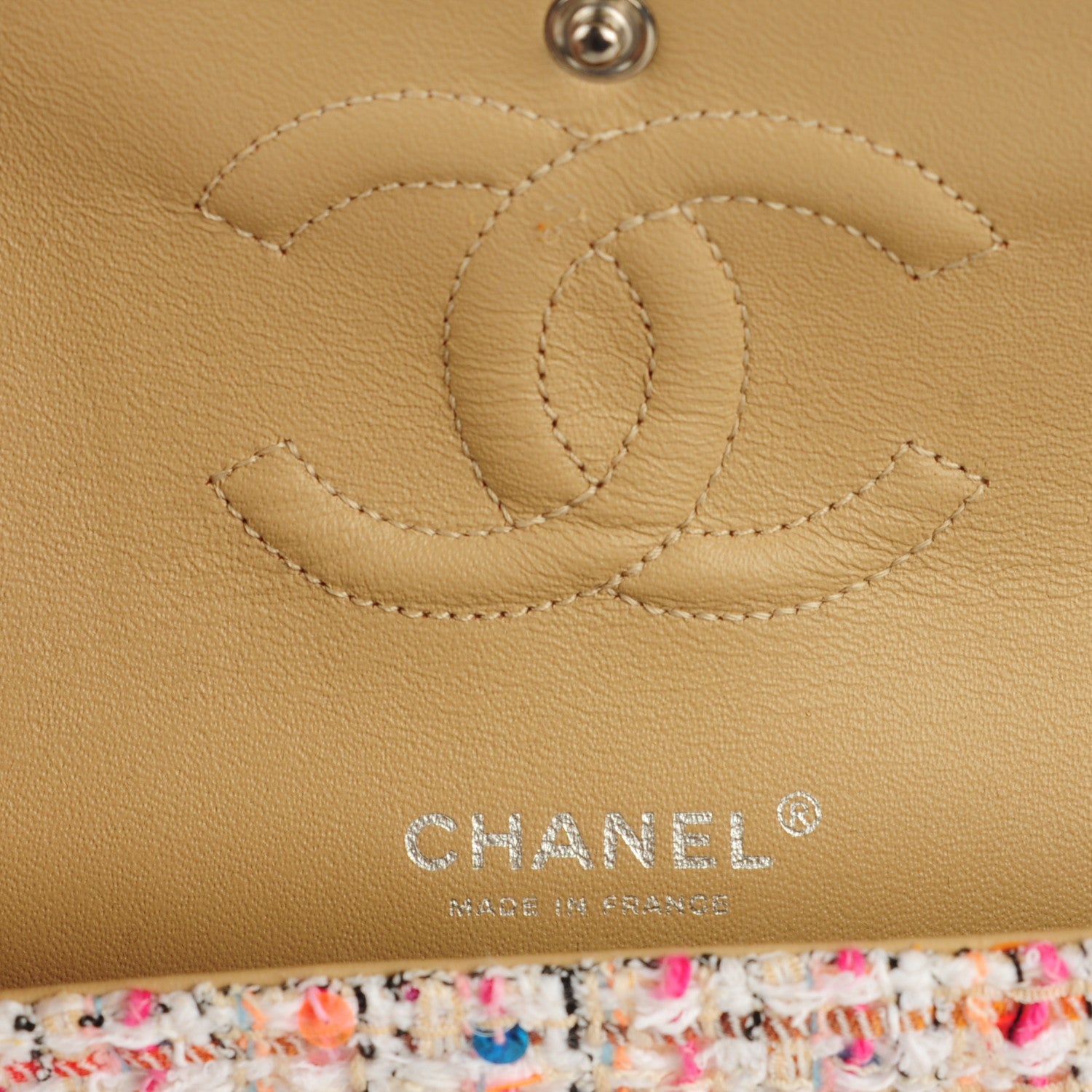 Chanel Tweed Quilted Medium Fantasy Sequin Double Flap Multicolor 6 of 8