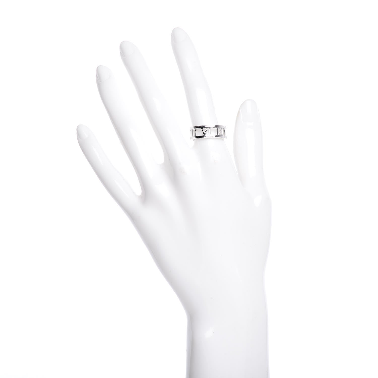 Tiffany 18K White Gold Atlas Open Ring 54 6.75 2 of 4