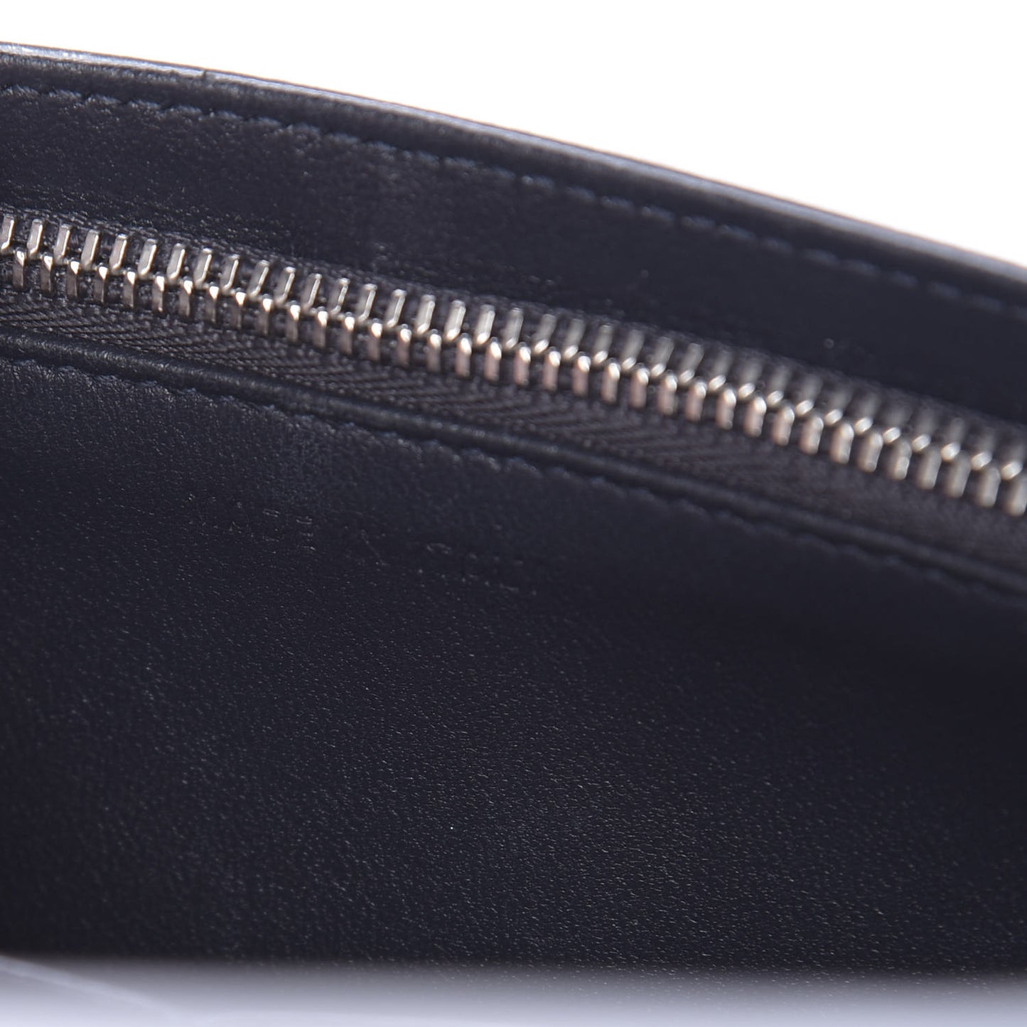 Metallic Patent Micro-Cannage Diorama Wallet on Chain Pouch Silver
