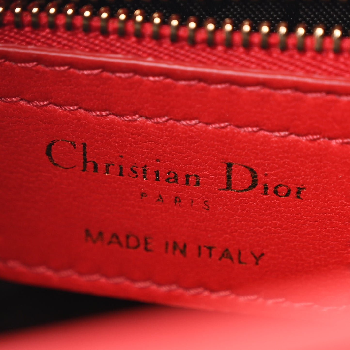 Lambskin Cannage Medium Lady Dior Red