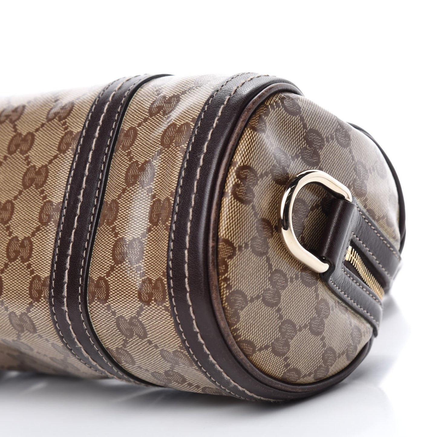 Crystal Monogram Duchessa Small Boston Bag Brown
