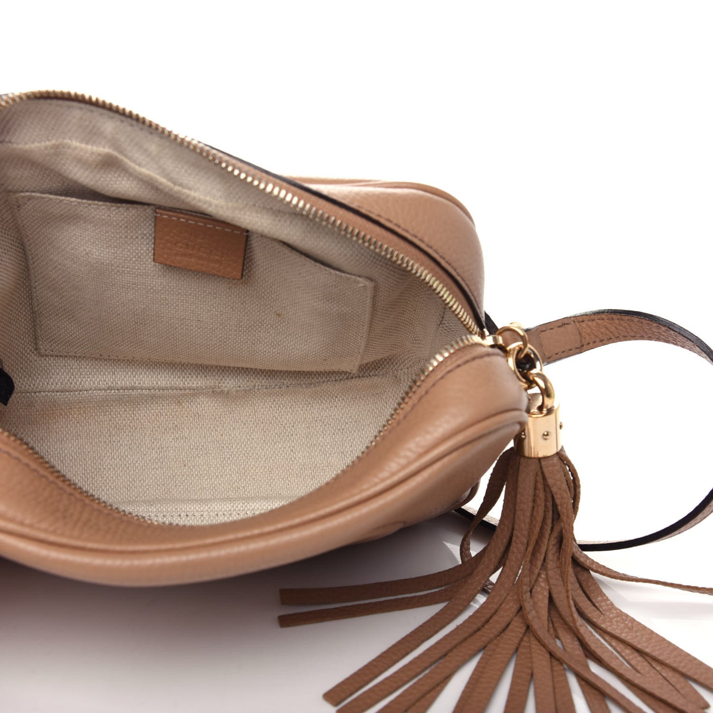 Pebbled Calfskin Small Soho Disco Bag Rose Beige