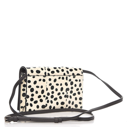 Saint Laurent Elaphe Polka Dot Print Monogram Toy Kate Strap Wallet Black White 3 of 6