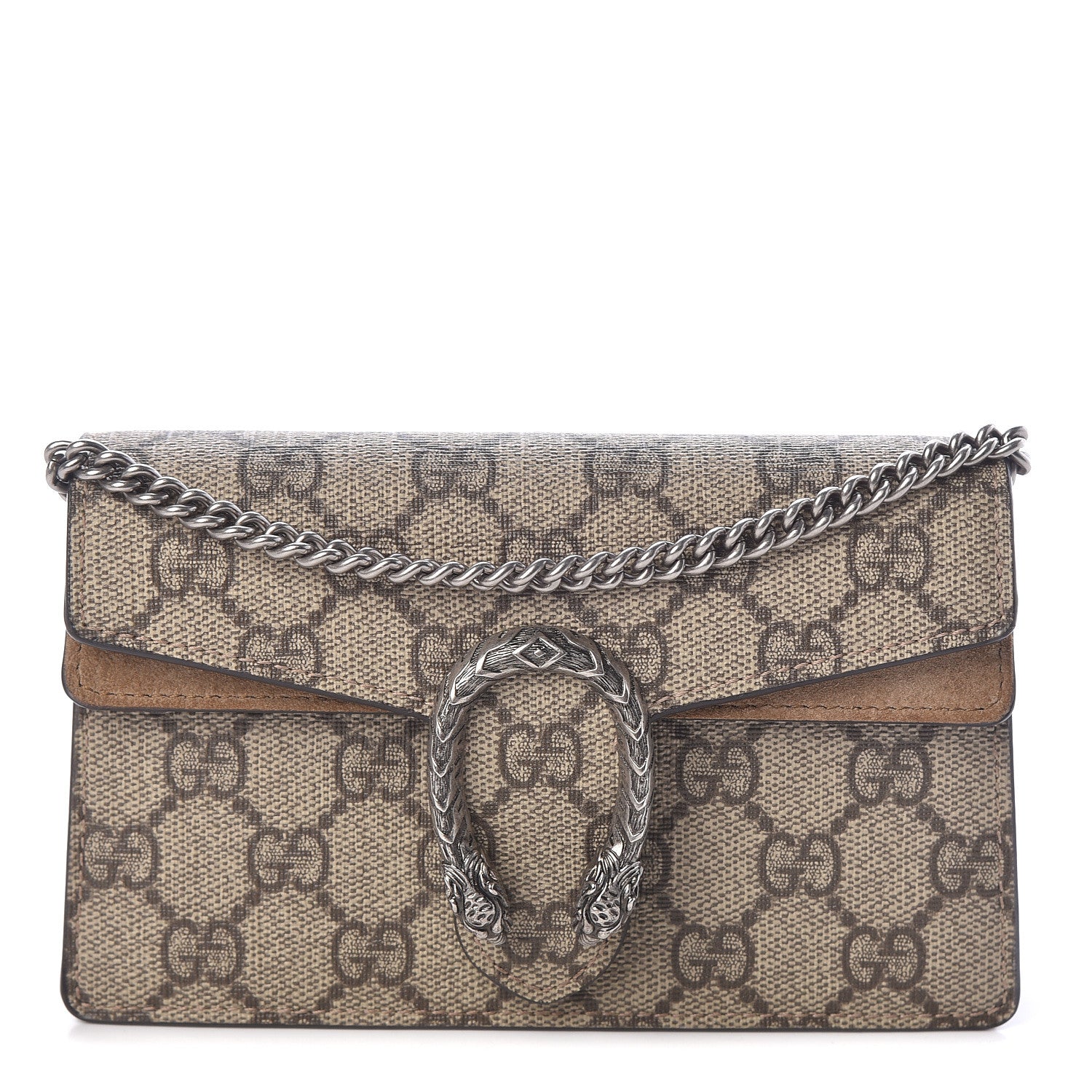 Gucci GG Supreme Monogram Super Mini Dionysus Shoulder Bag Taupe 1 of 10