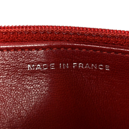 Chanel Lambskin Camellia Embossed Wallet on Chain WOC Red 7 of 11
