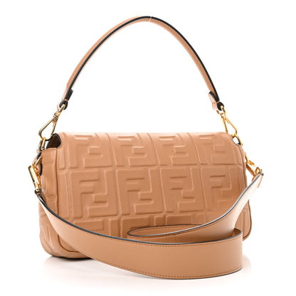 Fendi Nappa FF 1974 Embossed Baguette Miele Scuro 3 of 11