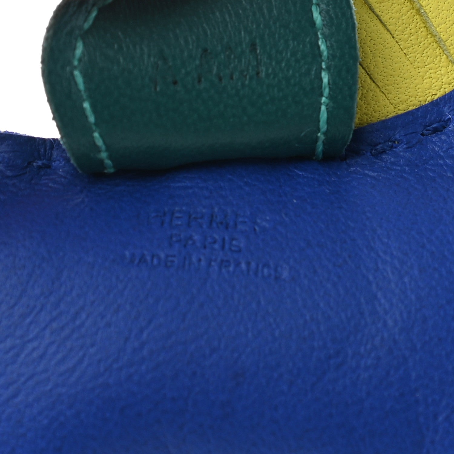 Hermes Milo Lambskin Grigri Rodeo Horse Bag Charm PM Bleu Electrique Lime Malachite 3 of 3