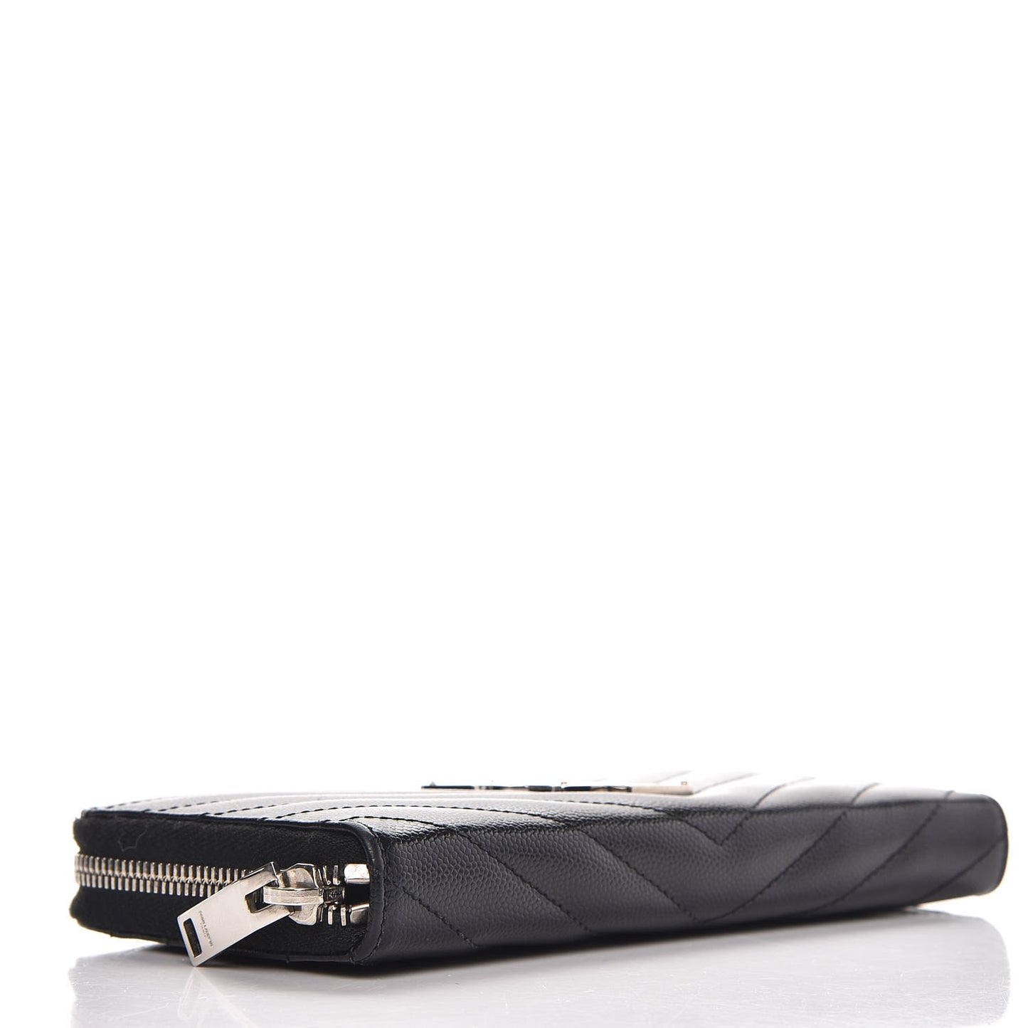 Grain De Poudre Matelasse Chevron Monogram Zip Around Wallet Black