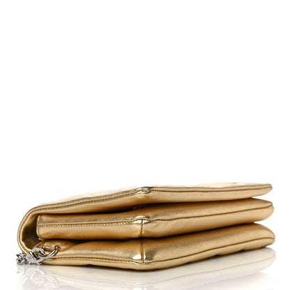 Louis Vuitton Metallic Lambskin Embossed Monogram Pochette Coussin Gold 4 of 9