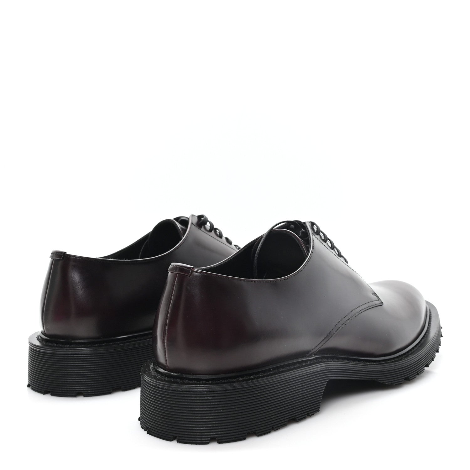Saint Laurent Calfskin Mens Army 20 Derby Shoes 43 Dark Wine 5 of 9