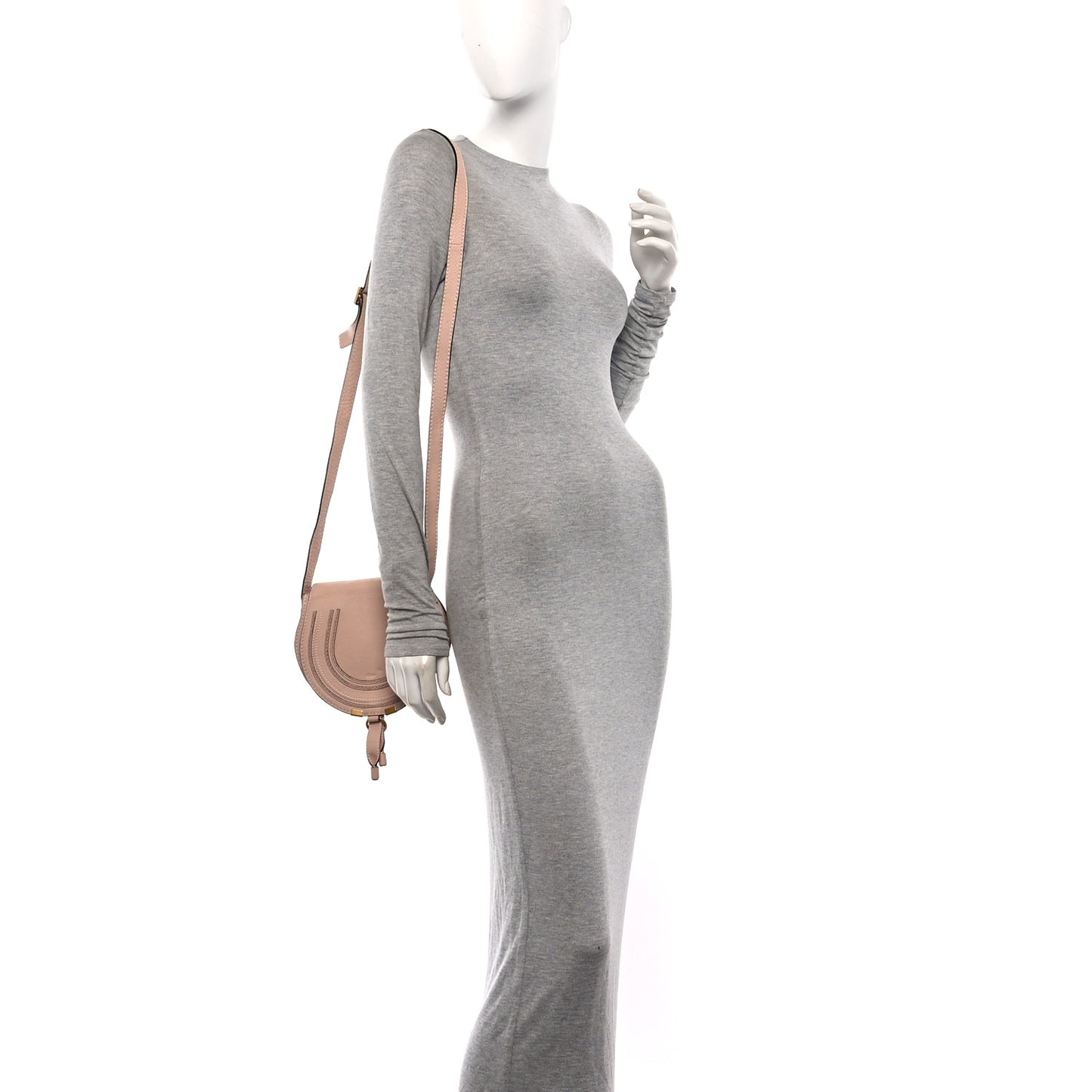 Grained Calfskin Small Marcie Saddle Bag Anemone Pink