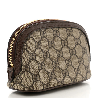 Gucci GG Supreme Monogram Textured Calfskin Web Medium Ophidia Cosmetic Case Beige Ebony New Acero 3 of 7