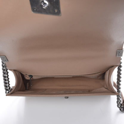Chanel Caviar Chevron New Medium Boy Flap Dark Beige 5 of 8