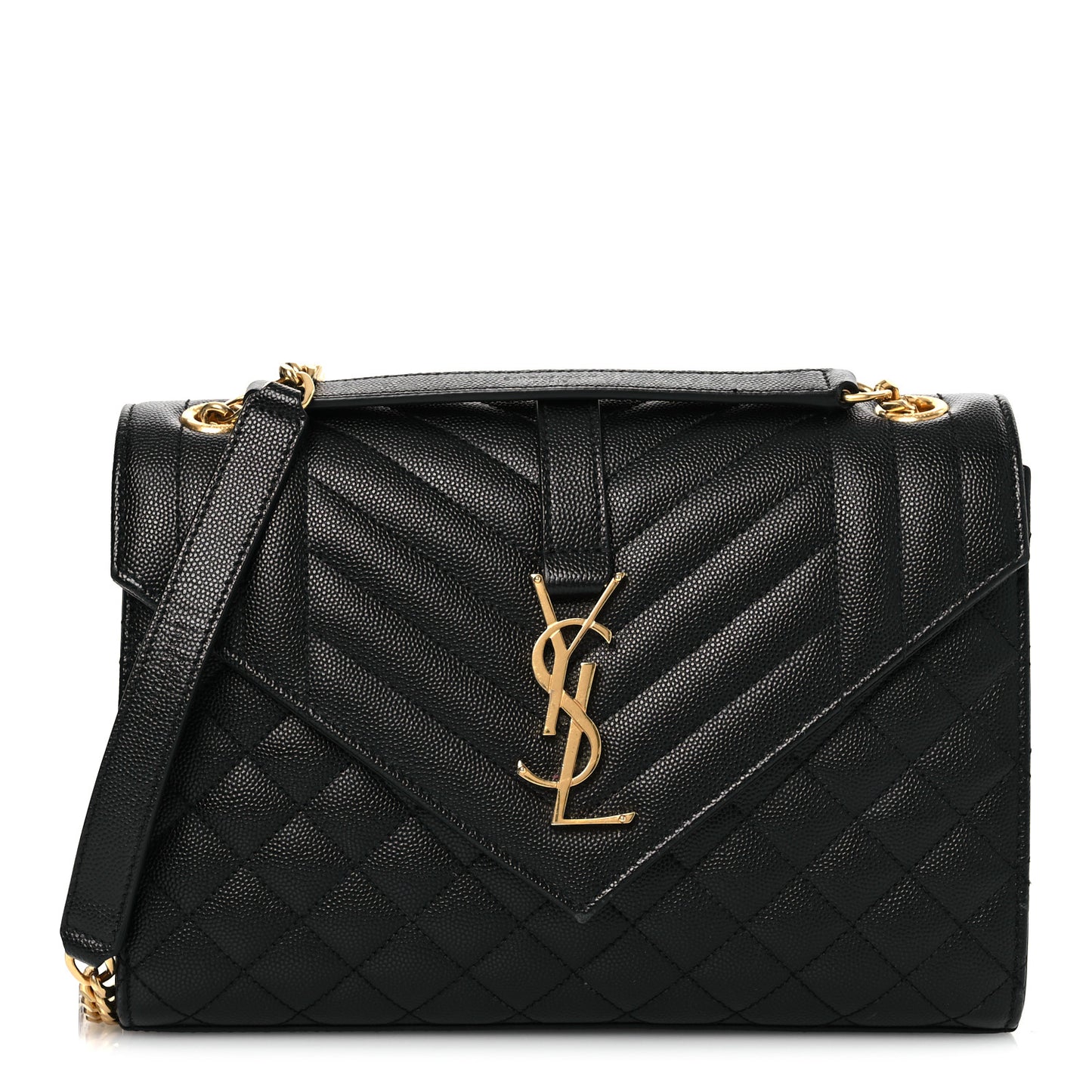Grain De Poudre Textured Mixed Matelasse Triquilt Medium Monogram Satchel Black