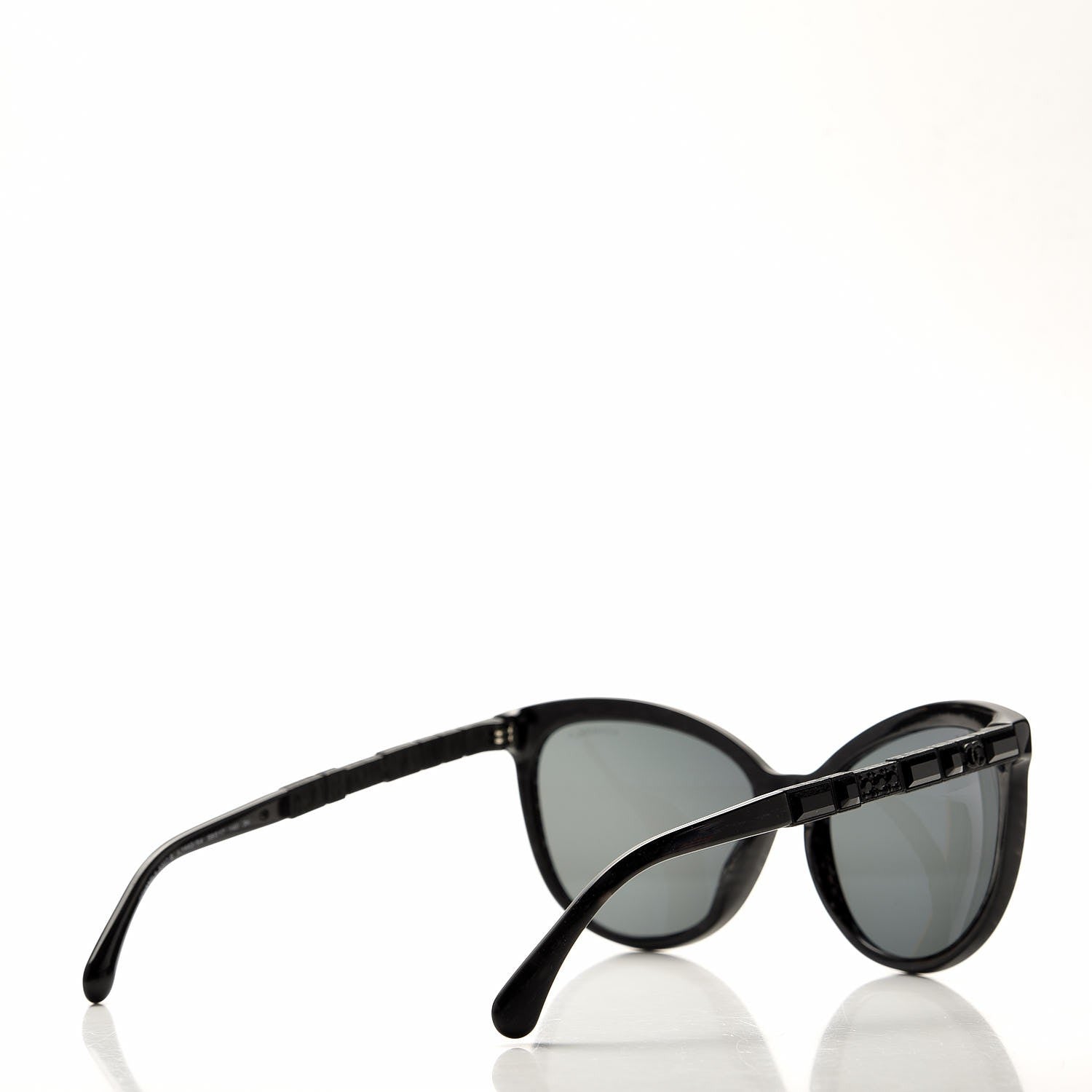 Chanel Crystal Baguette Cat Eye Bijou Sunglasses 5307-B Black 4 of 9
