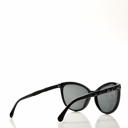 Chanel Crystal Baguette Cat Eye Bijou Sunglasses 5307-B Black 4 of 9
