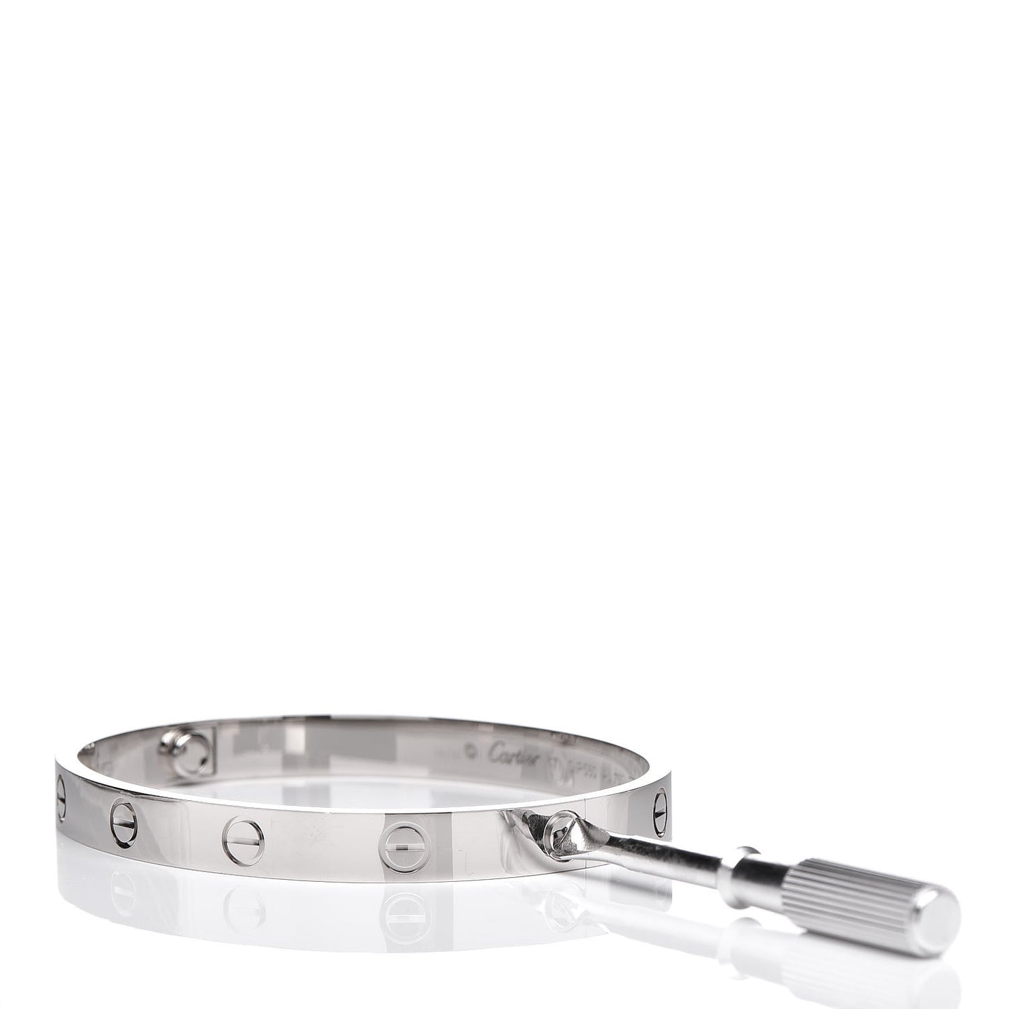 18K White Gold LOVE Bracelet 17